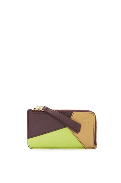 LOEWE Puzzle coin cardholder in classic calfskin 撒哈拉色/勃根地紅/洋茴香色 plp_rd