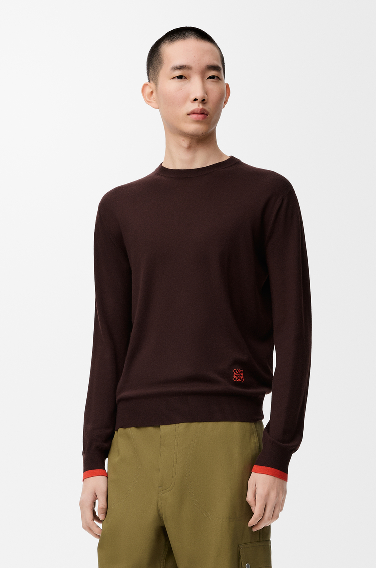 LOEWE Pull en laine Marron/Orange