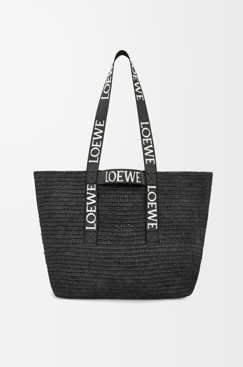 LOEWE Bolso Fold Shopper en rafia Negro plp_rd