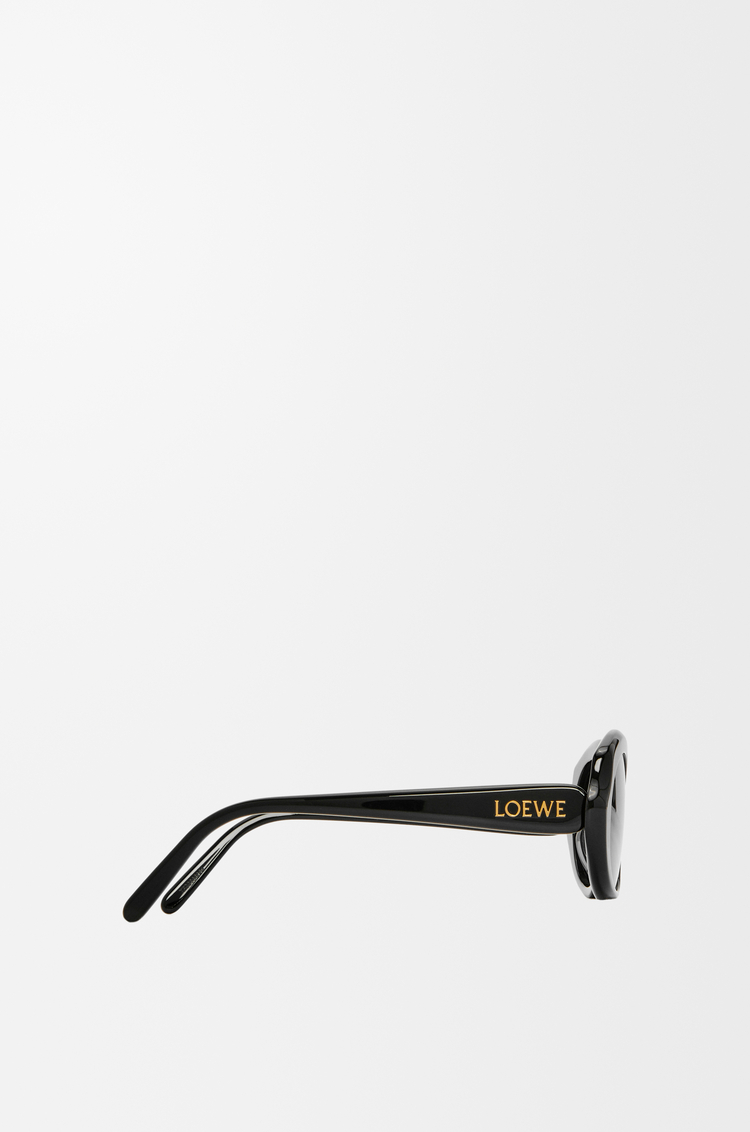 LOEWE 미니 오발 슬림 선글라스 블랙