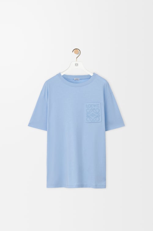 LOEWE 棉質寬鬆版型 T 恤 天空藍