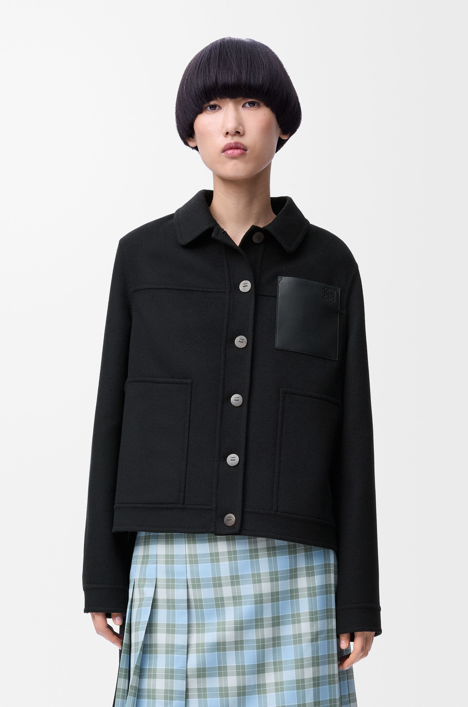 【LOEWE】リラックスフィット ワークウェア ジャケット Regular fit sweatshirt in cotton Green - LOEWE
