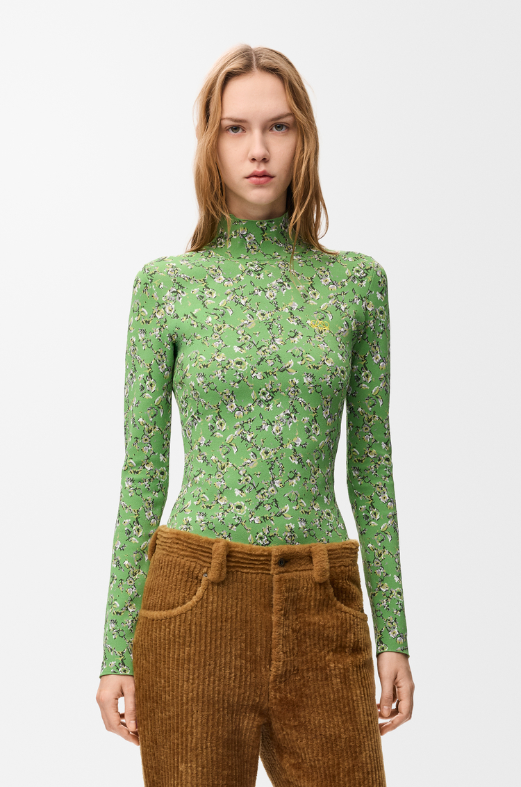 LOEWE Top en mezcla de viscosa Verde/Multicolor