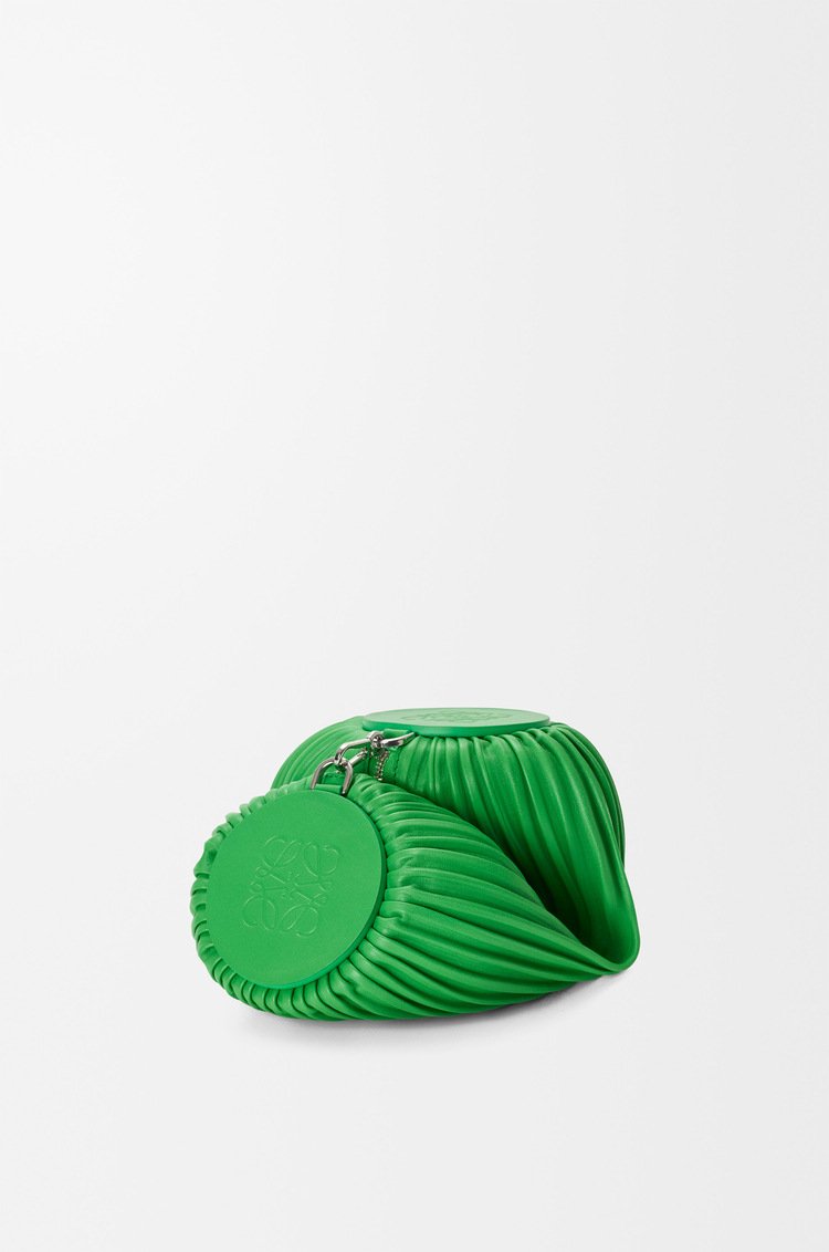LOEWE 褶裥纳帕羊皮革手链小包 四叶草绿色