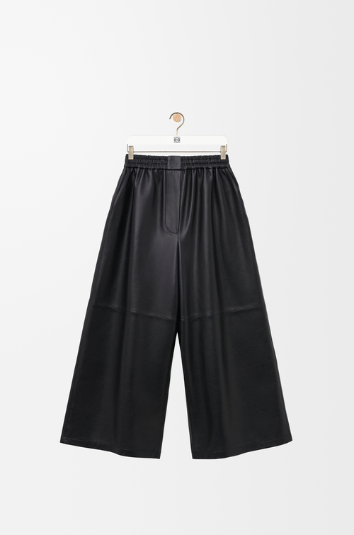 LOEWE 纳帕羊皮革九分长裤 黑色