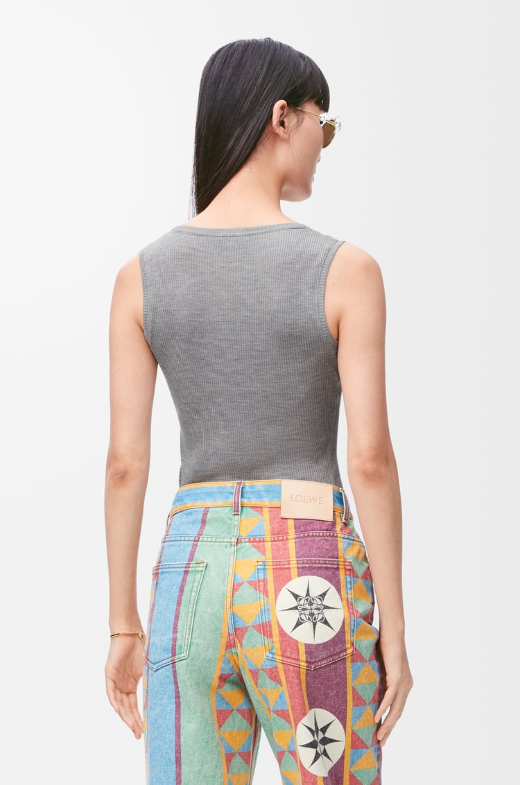 LOEWE Anagram tank top in silk Grey Melange