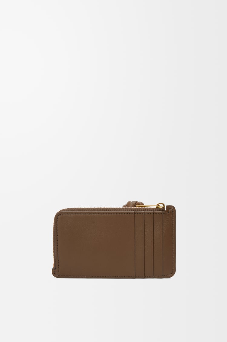 LOEWE Porte-cartes et monnaie Knot en cuir de veau nappa brillant Toundra