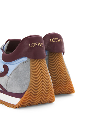 LOEWE 尼龙和绒面革 Flow 运动鞋
 Light Blue/Burgundy plp_rd