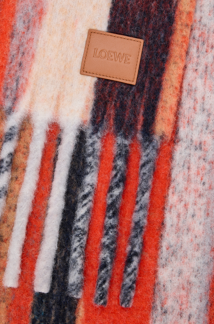 LOEWE Bufanda en mezcla de alpaca y lana Naranja/Azul