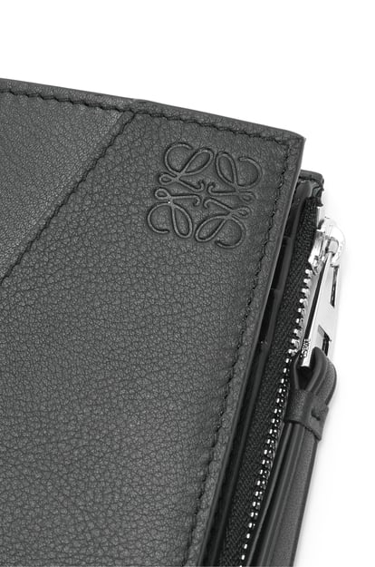 LOEWE Puzzle slim compact wallet in classic calfskin 黑色 plp_rd