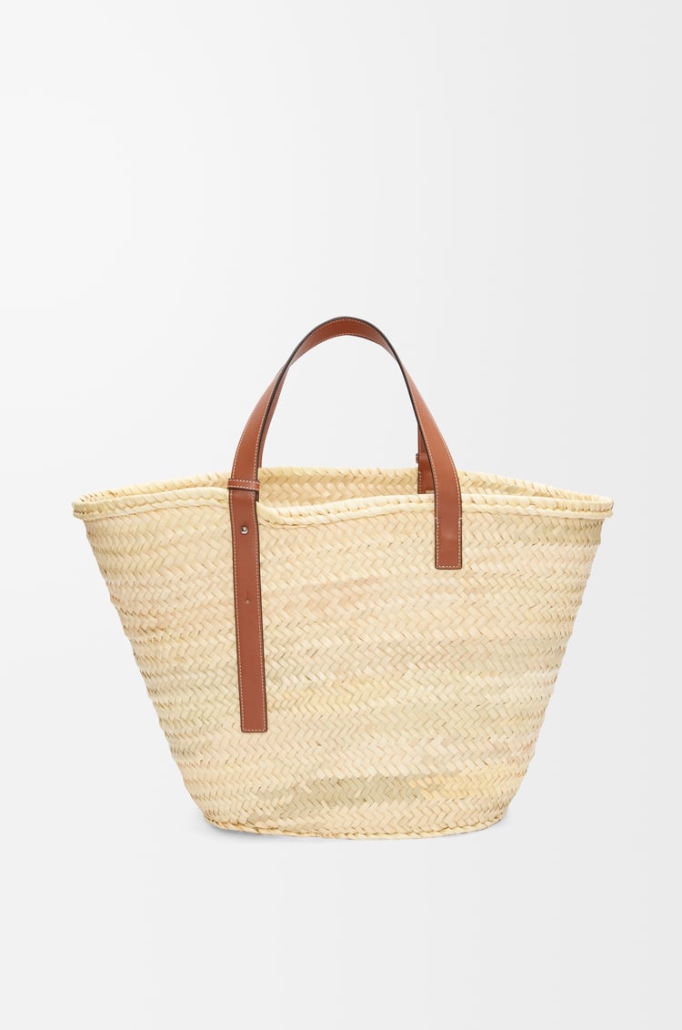 LOEWE バスケットバッグ ラージ（ヤシの葉&カーフ） ナチュラル/タン