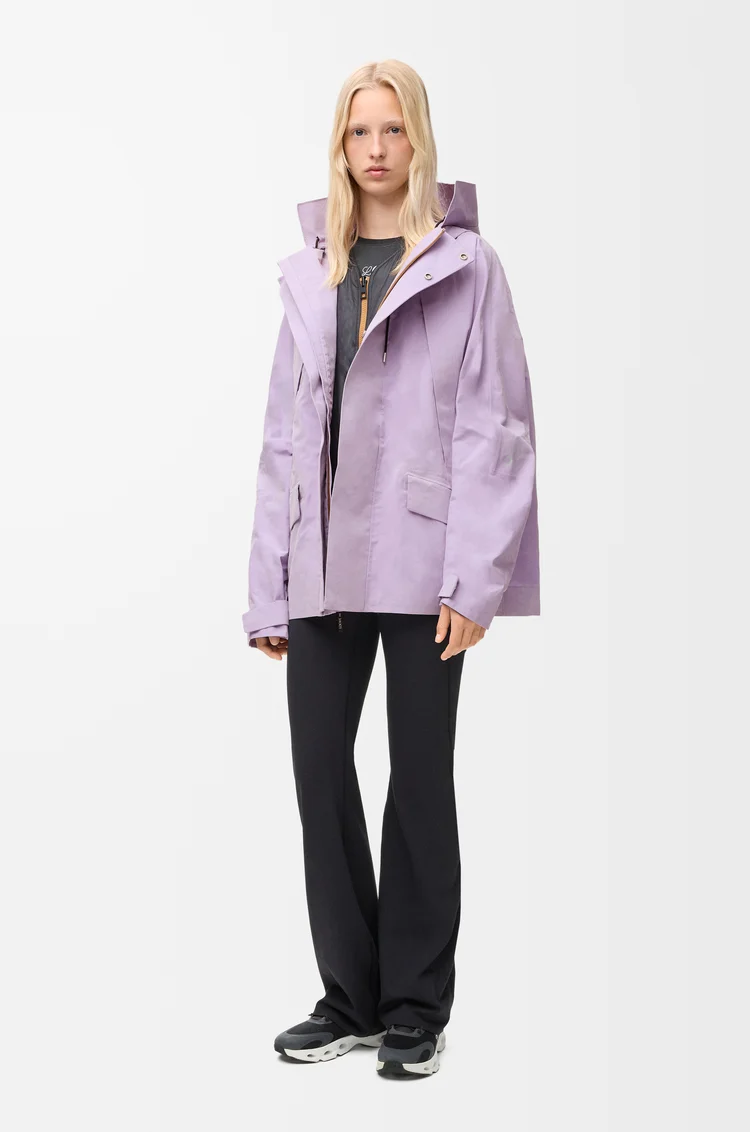LOEWE Short parka in technical cotton Lilac