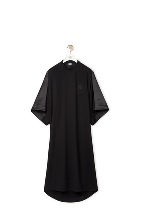 LOEWE Vestido tipo túnica en algodón y seda Negro plp_rd