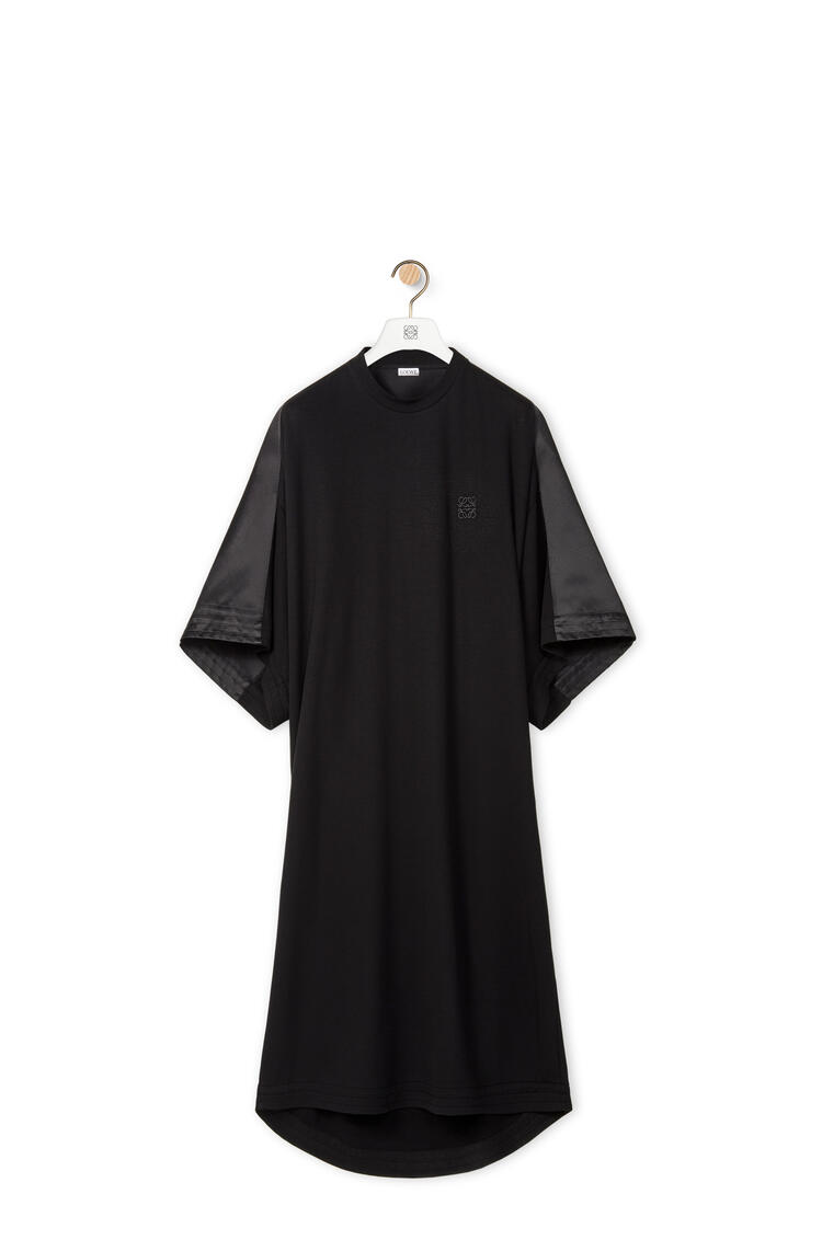 LOEWE Vestido tipo túnica en algodón y seda Negro pdp_rd