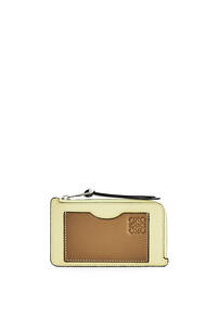 LOEWE Coin cardholder in soft grained calfskin Pale Lime/Ochre Green