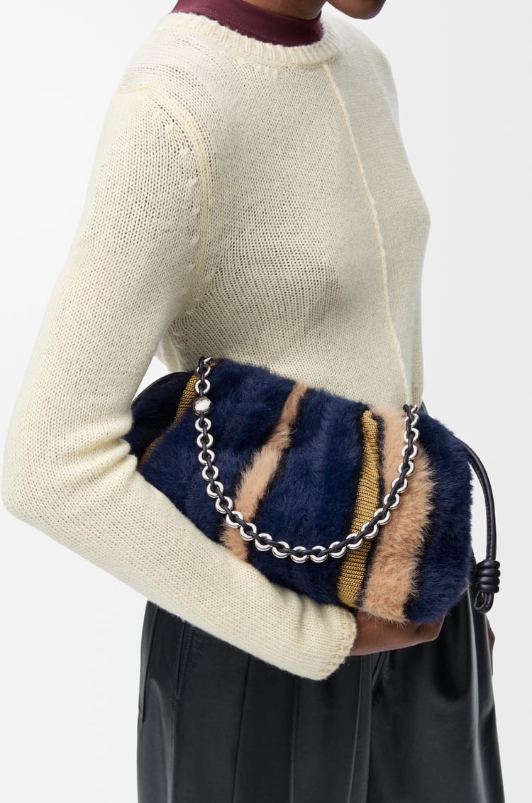 LOEWE Medium Flamenco purse in jacquard knit Multicolor Deep Navy