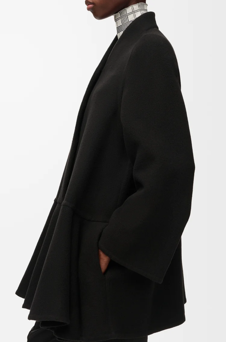 LOEWE Abrigo corto en lana y cashmere Negro