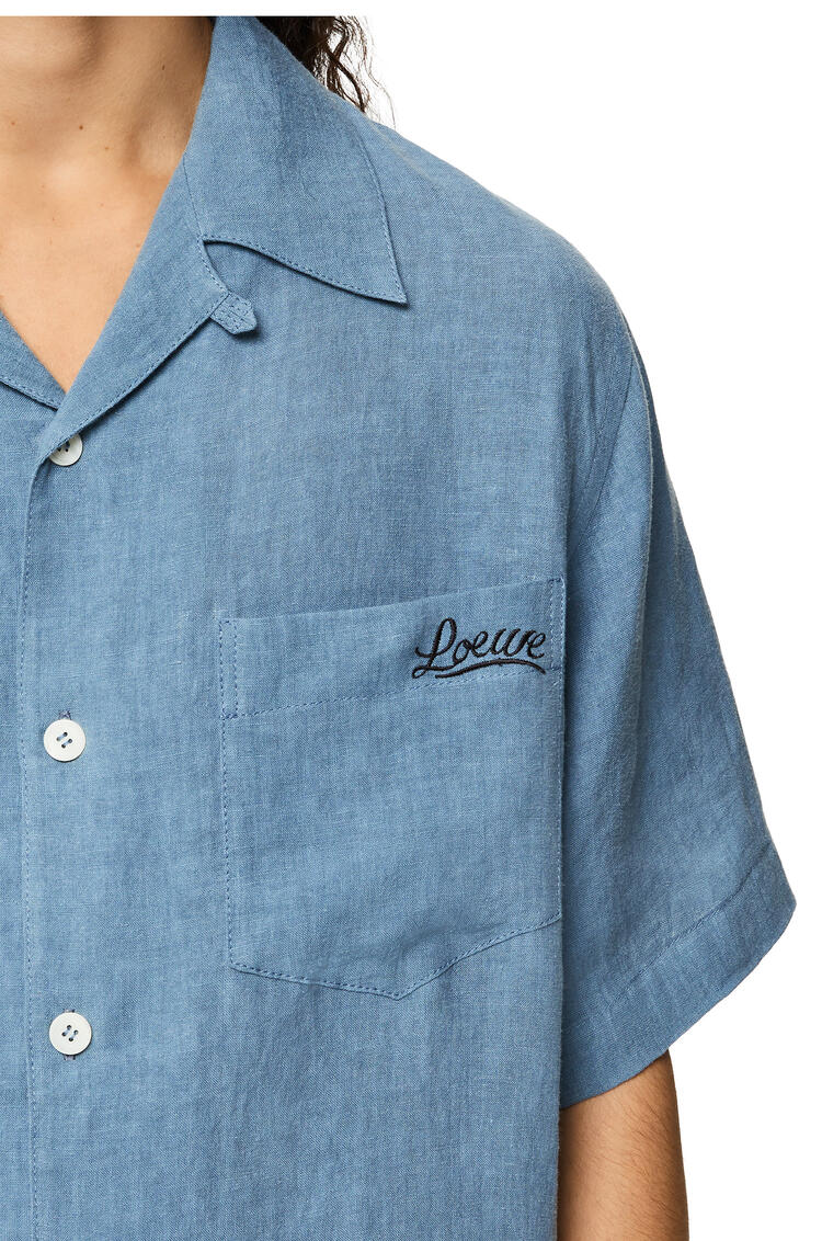 LOEWE Camisa bowling en lino Azul Jeans pdp_rd