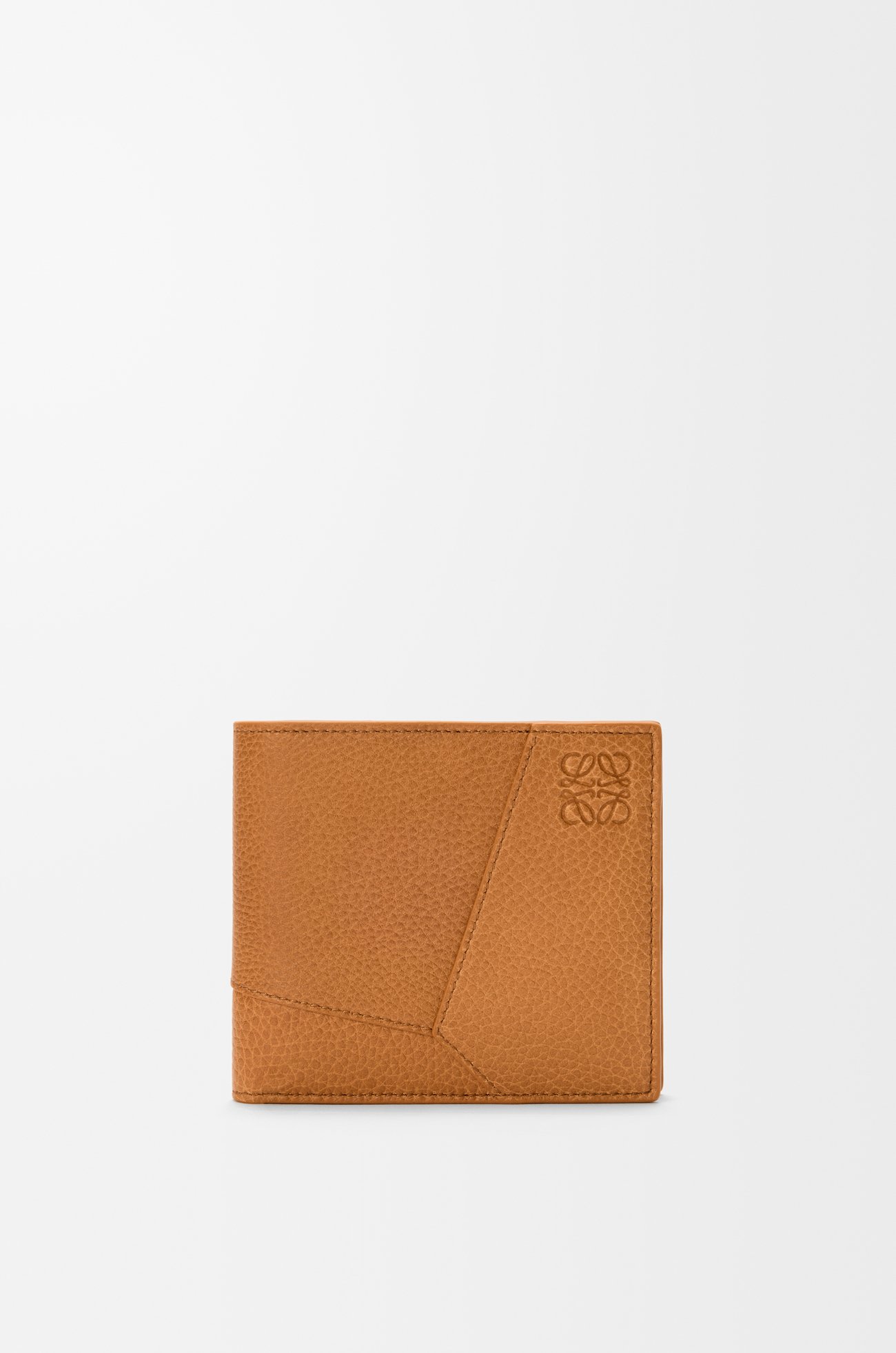 LOEWE Puzzle bifold coin wallet in supple grained calfskin Light Canyon Brown