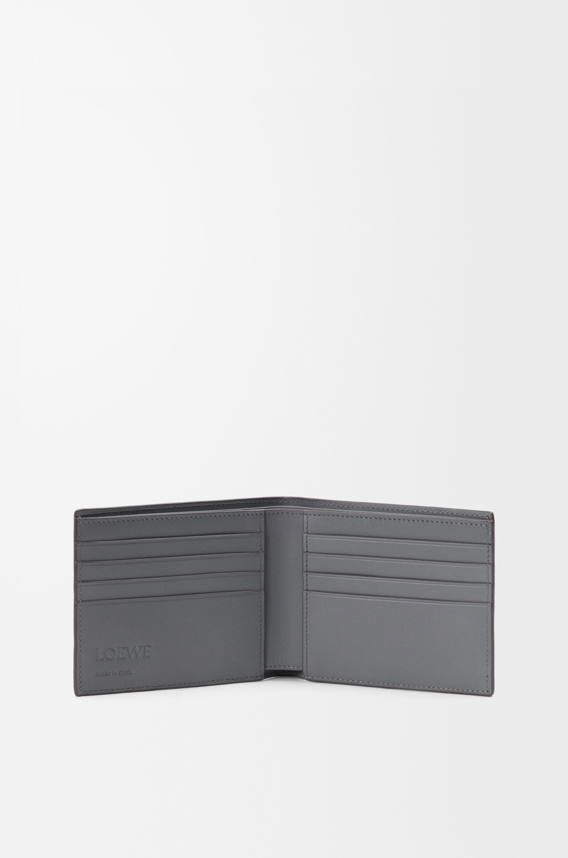 Puzzle bifold wallet in supple grained calfskin Grey - LOEWE USA
