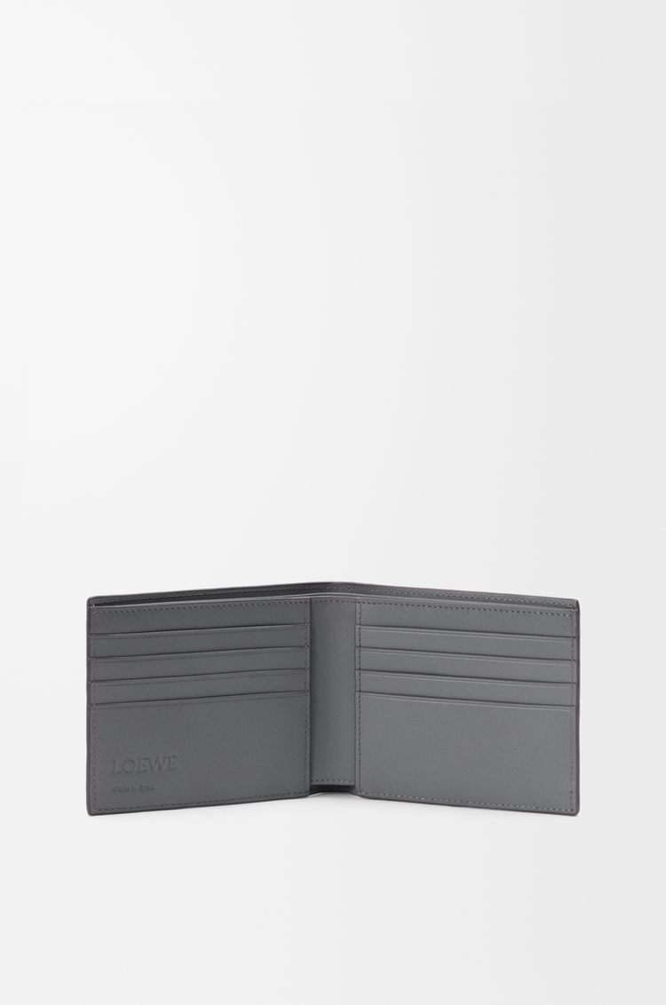 LOEWE 柔軟粒面小牛皮 Puzzle 雙摺錢包 藍灰色