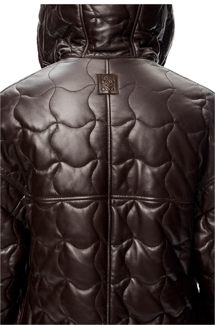 LOEWE Matelasse coat in shearling Dark Brown/White pdp_rd