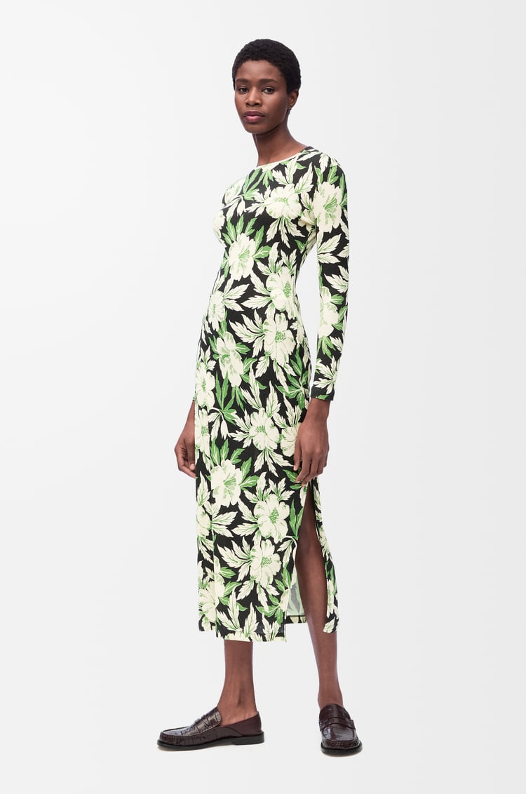 LOEWE Vestido en seda y algodón Multicolor