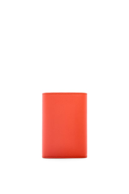 LOEWE Anagram small vertical wallet in pebble grain calfskin Sunrise Orange plp_rd