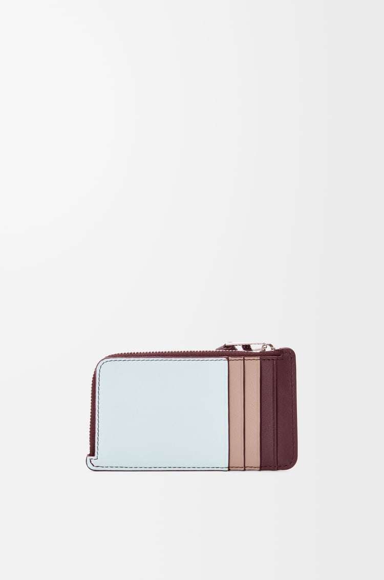 LOEWE Tarjetero-monedero Puzzle en piel de ternera Hielo/Burdeos Oscuro