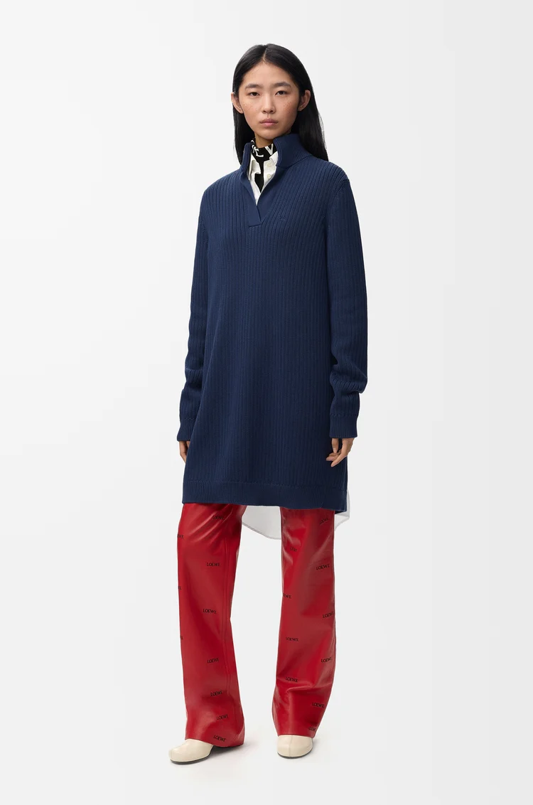 LOEWE Dress in cotton Dark Blue