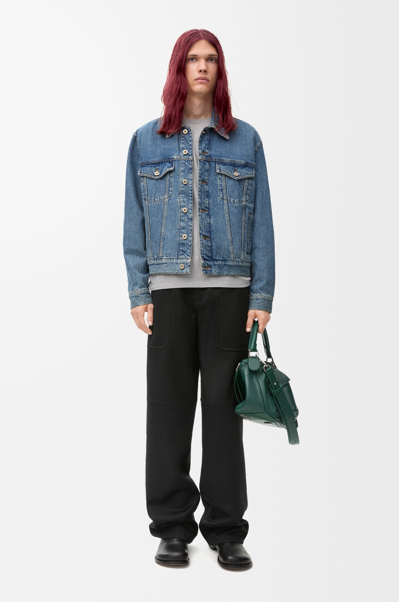 LOEWE 丹宁布 Anagram 外套 中牛仔蓝