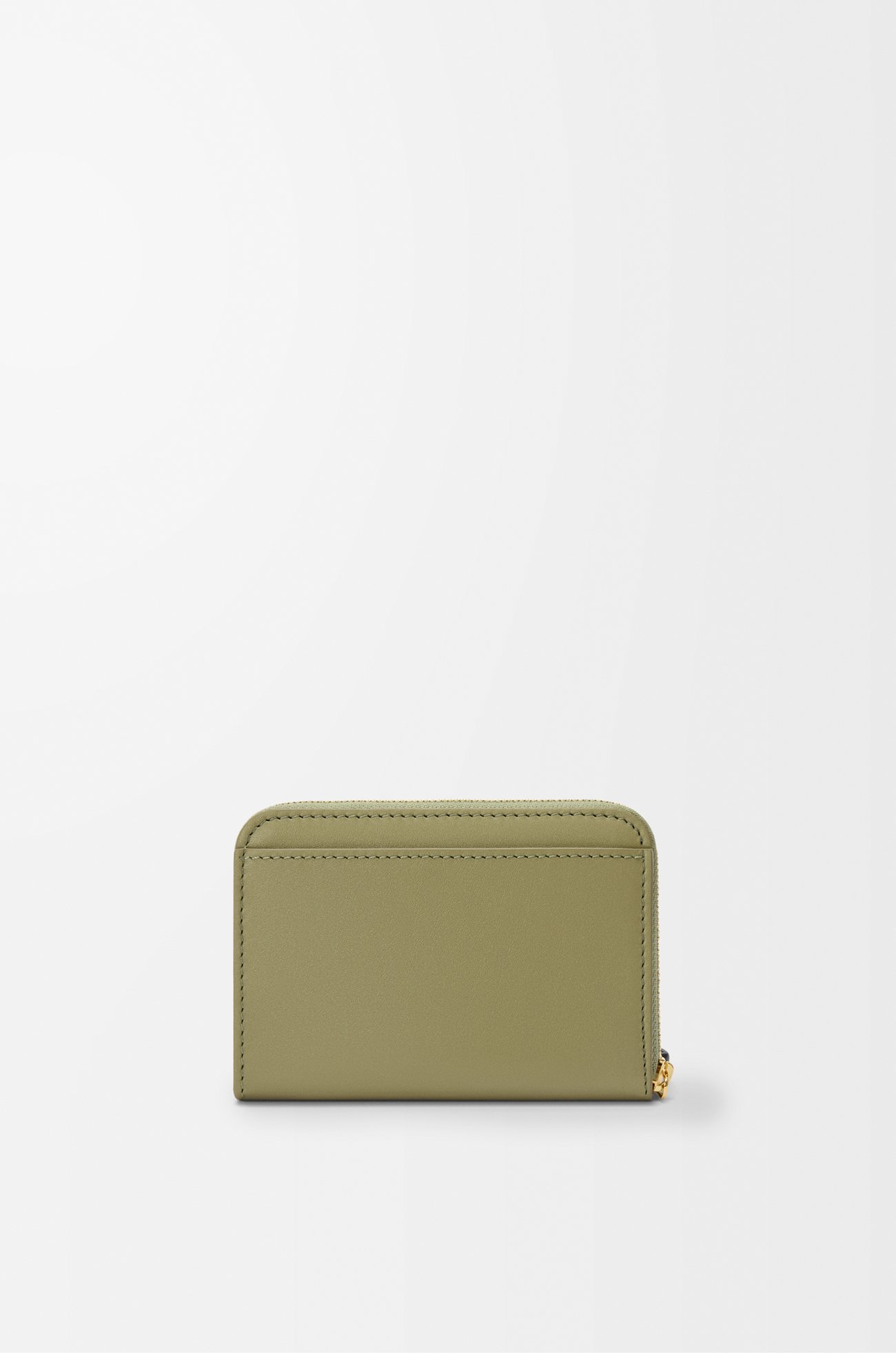 LOEWE Zipped coin purse in shiny nappa calfskin Eucalyptus/Deep Navy