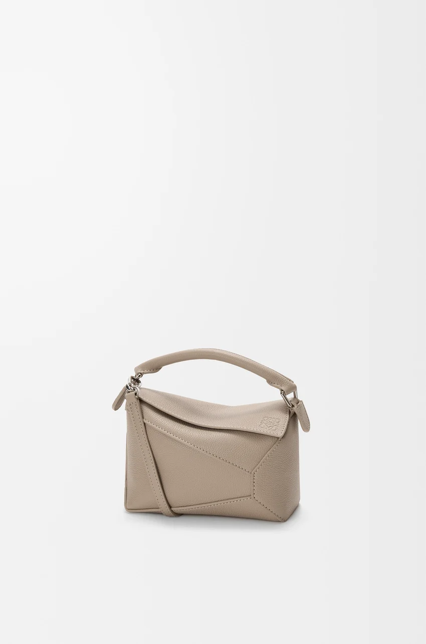 Mini Puzzle Edge bag in soft grained calfskin