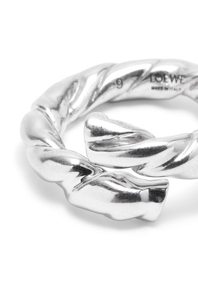 LOEWE Nappa twist ring in sterling silver Silver
