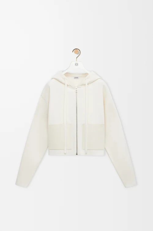 LOEWE Zip-up hoodie in wool White