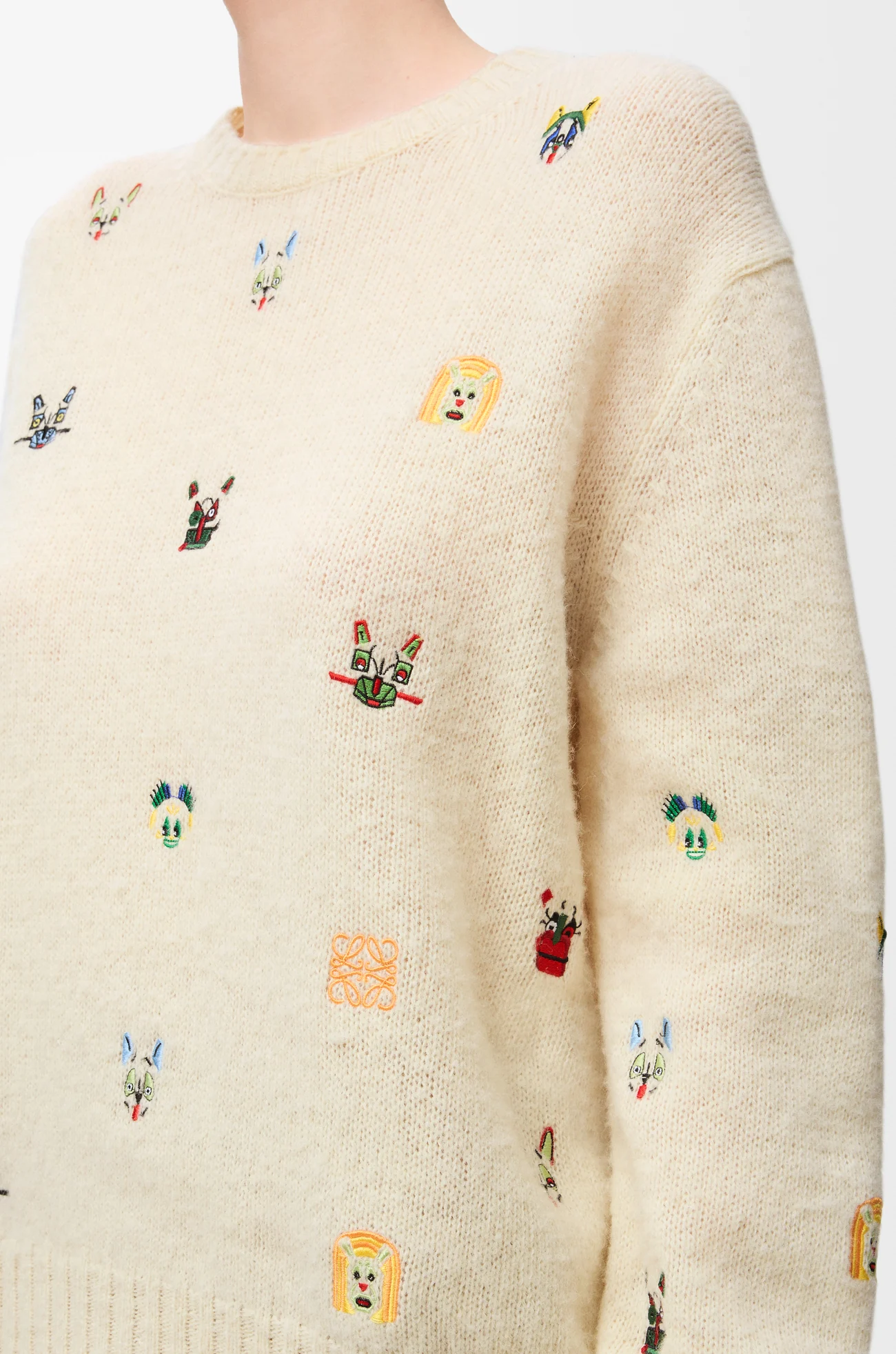 LOEWE Jersey en lana Blanco/Multicolor