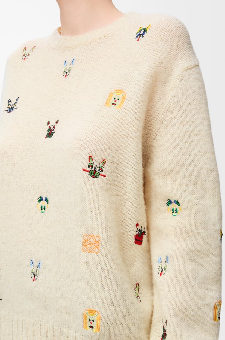 LOEWE Jersey en lana Blanco/Multicolor