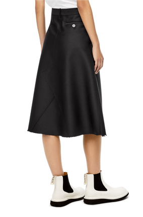 LOEWE Midi skirt in wool and silk Black plp_rd