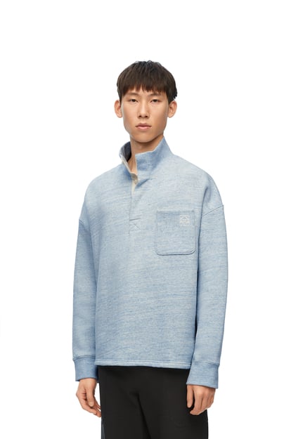 LOEWE Sweatshirt mit hohem Halsausschnitt aus Baumwolle Blau Melange plp_rd