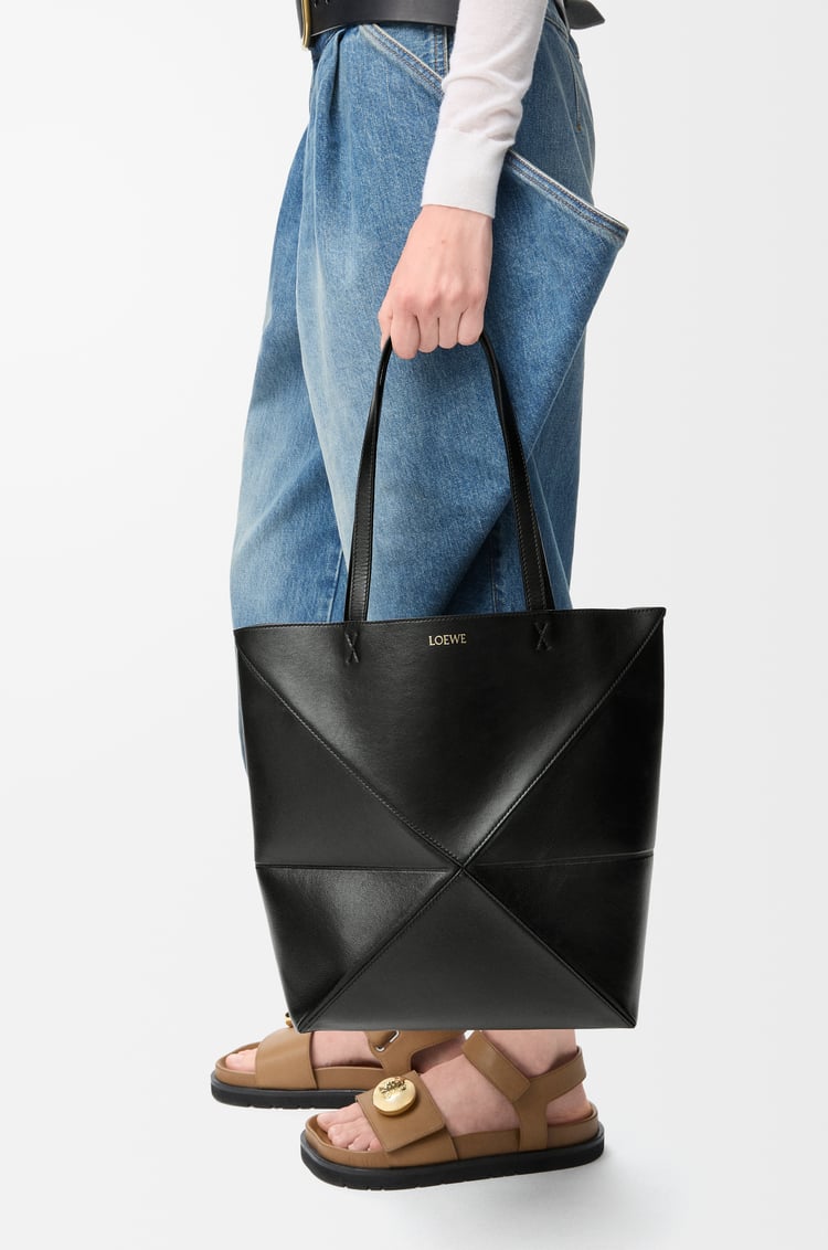 LOEWE パズルフォルド トート （シャイニーカーフ） ブラック