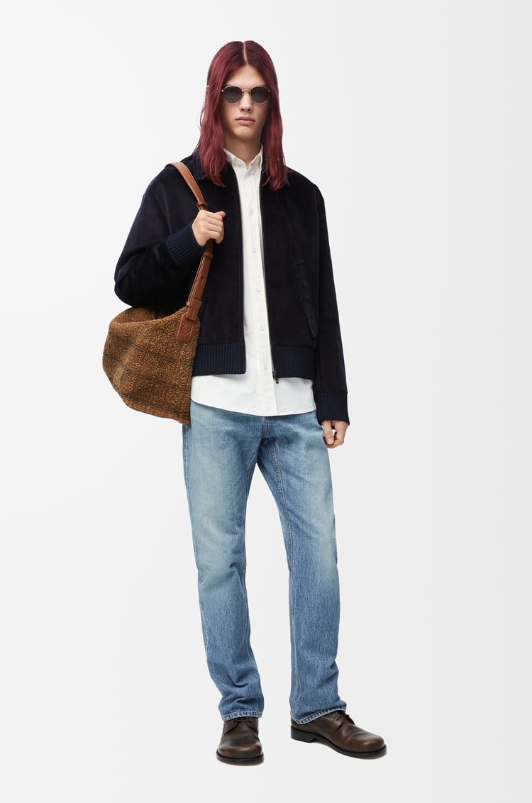 LOEWE Chaqueta en algodón y cashmere Azul Marino Oscuro