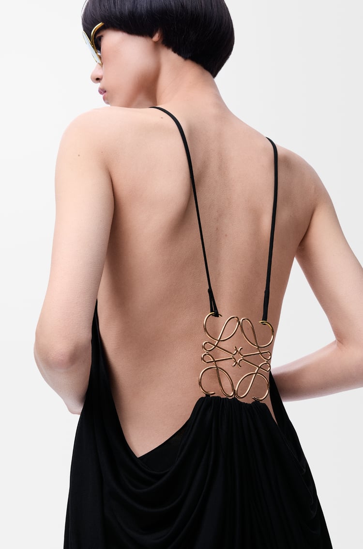LOEWE Vestido drapeado en seda Negro