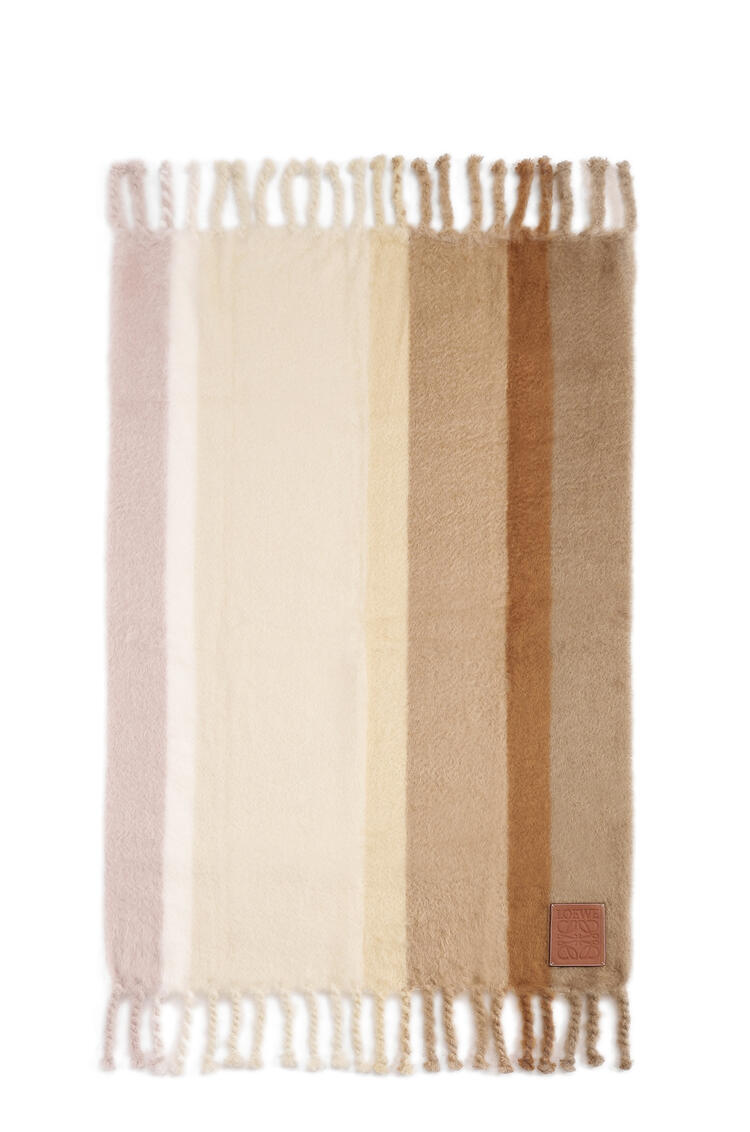 LOEWE Stripe blanket in mohair and wool Multicolor/Caramel  pdp_rd