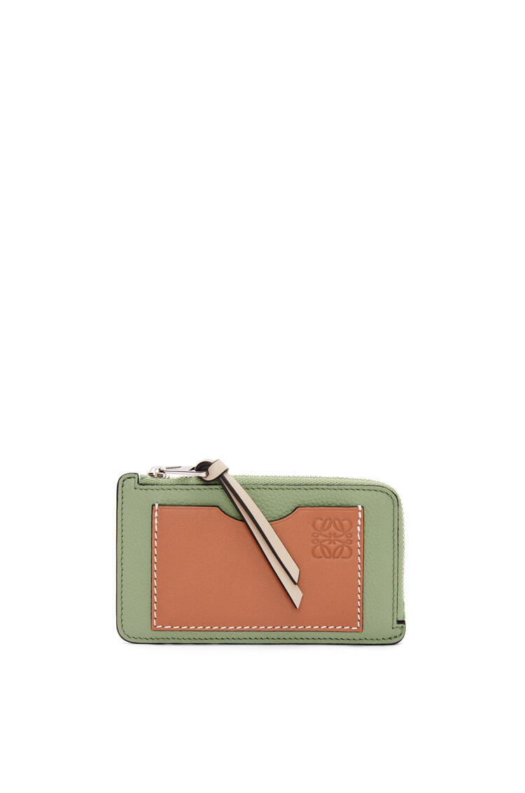 LOEWE Coin cardholder in soft grained calfskin Rosemary/Tan pdp_rd