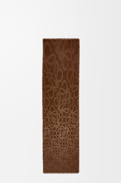 LOEWE Scarf in silk and wool Havana
