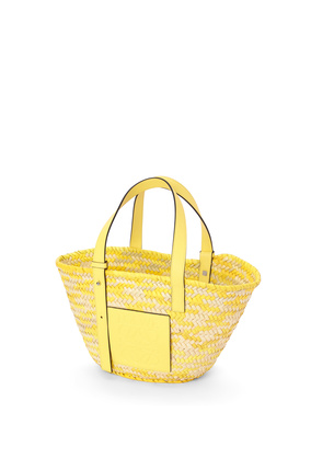 LOEWE Basket bag in palm leaf and calfskin Natural/Lemon plp_rd