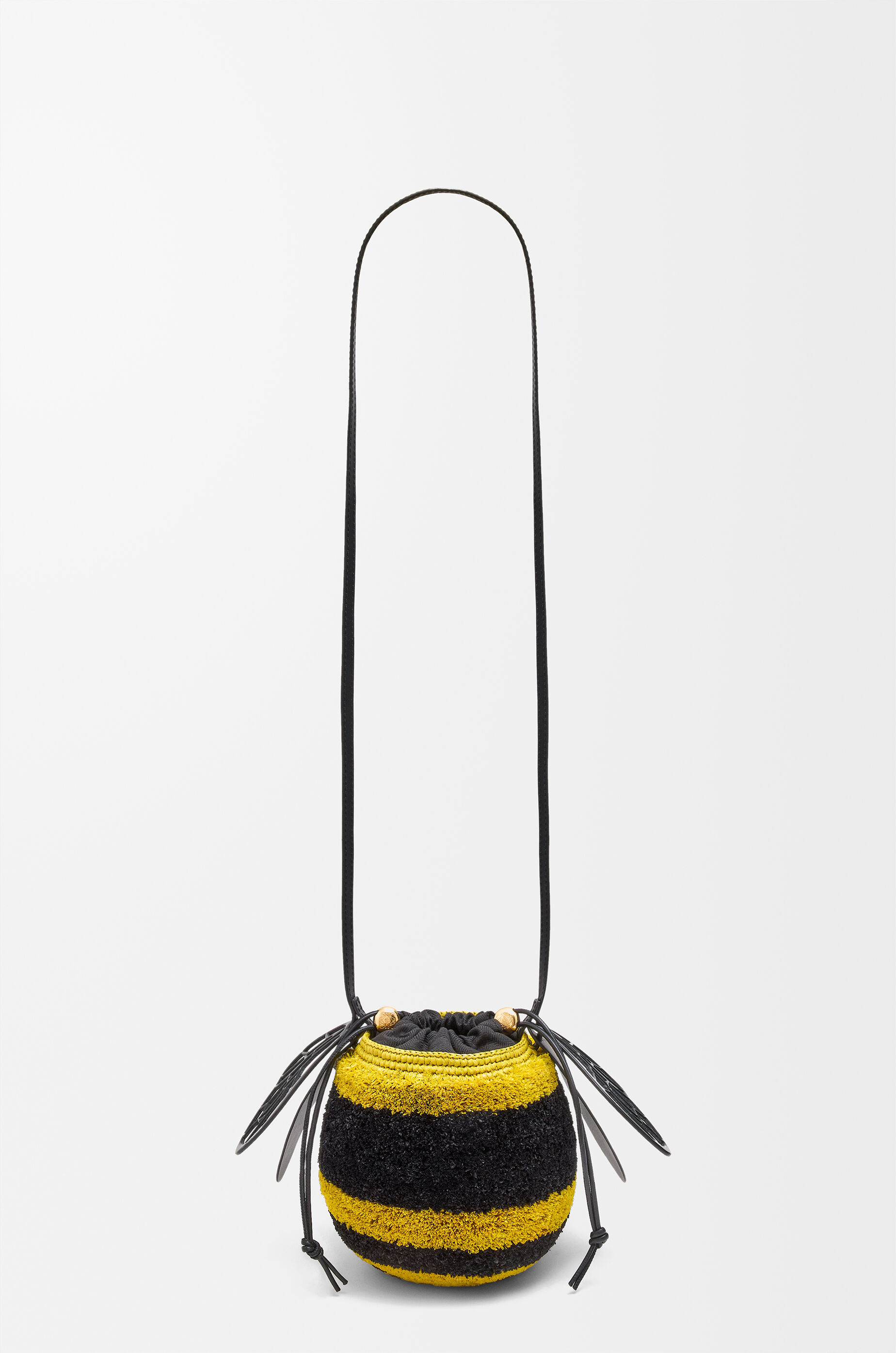 【直営・関税送料込】Bee basket in raffia Bee basket in raffia and calfskin Yellow - LOEWE