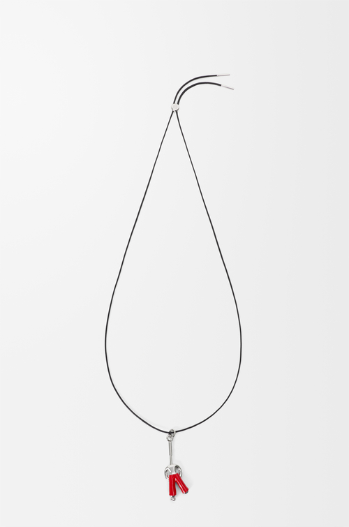 LOEWE Collar Standing Acrobat en plata de ley y esmalte Plateado/Rojo