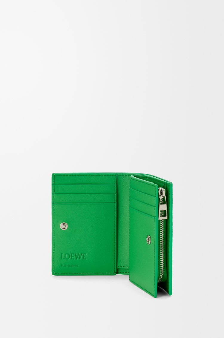 LOEWE Anagram compact wallet in pebble grained calfskin Clover Green