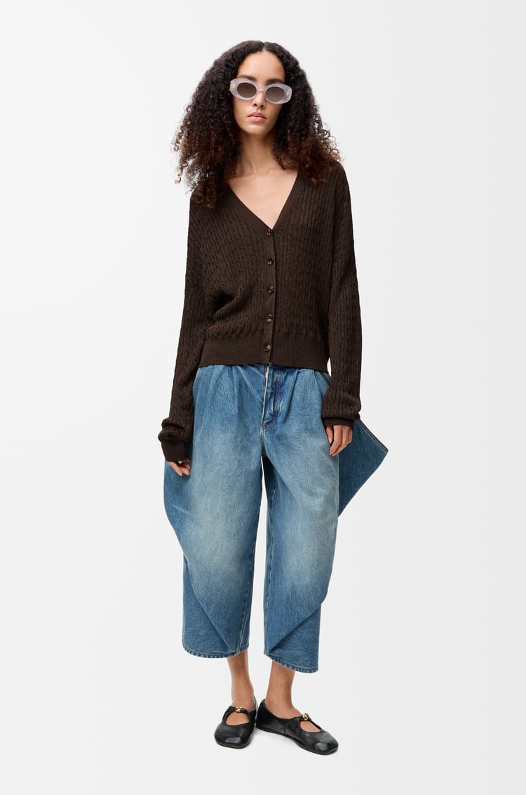 LOEWE Cardigan in viscose Dark Brown